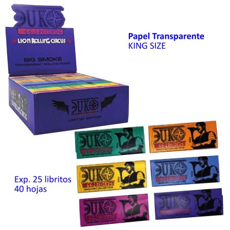 Lion Rolling Circus DUKI EDICIÓN LIMITADA papel transparente King Size...