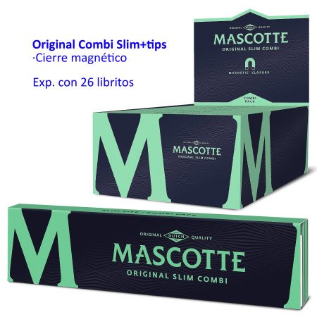 Papel de liar Mascotte Original Combi Slim+tips magnético Expositor con...