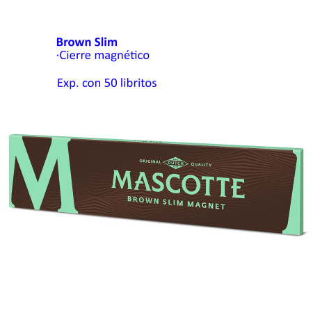 Papel de liar Mascotte Brown Slim magnético Expositor con 50 libritos