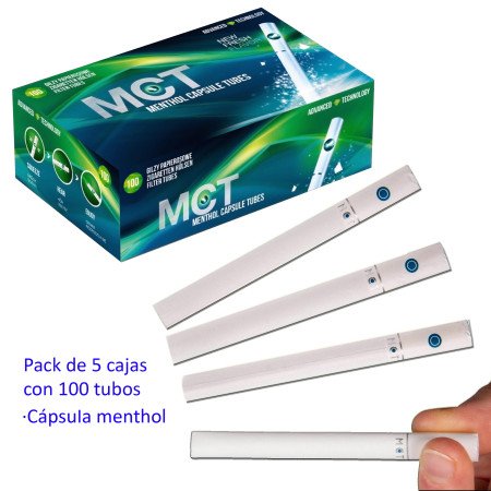 Pack de 5 Cajas con 100 tubos con cápsula menthol MCT
