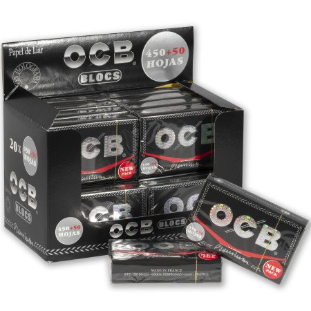 OCB PREMIUN BLOCK Expositor con 20 Blocks de 500 hojas de 1.1/4