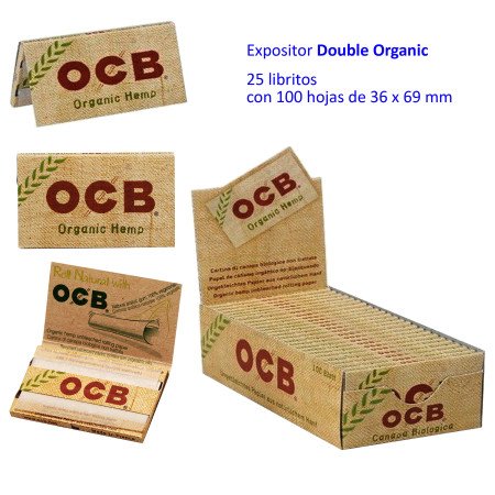 OCB doble Organic Hemp Expositor 25 libritos de 100 hojas