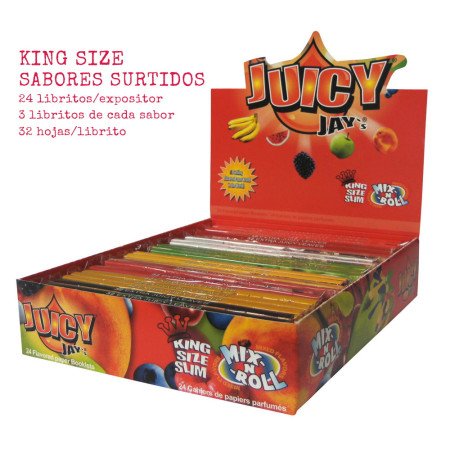 Juicy Jay´s Expositor con 24 libritos King Size sabor Mix N Roll 32...