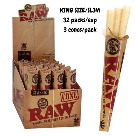 Expositor Raw Classic KS Cone con 32 packs de 3 conos