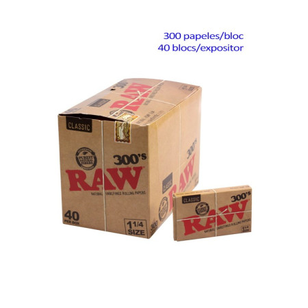 Raw 300´s Expositor con 40 libritos 1 1/4 de 300 hojas