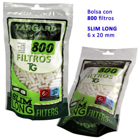 Bolsa  800  filtros  Tar  Gard  Slim  LONG  6  mm.