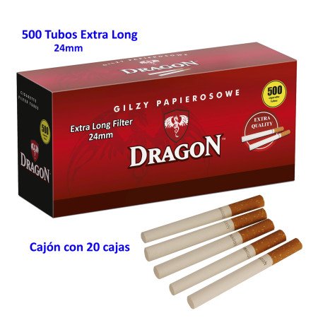 500  tubos  EXTRA  LONG  Cajón  con  20  cajas  DRAGON