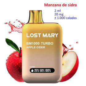 Apple Cider 20 mg. Lost Mary BM1000 TURBO Vaper desechable