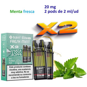 Fresh mint 20 mg. BALMY ÉLITE PRO 2 Pods recarga