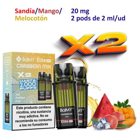 Caribbean Mix 20 mg. BALMY ÉLITE PRO 2 Pods recarga