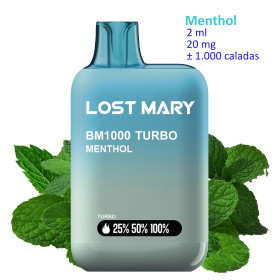 Menthol 20 mg. Lost Mary BM1000 TURBO Vaper desechable
