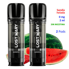 Watermelon Ice 0 mg. 2 pods recarga Lost Mary TAPPO