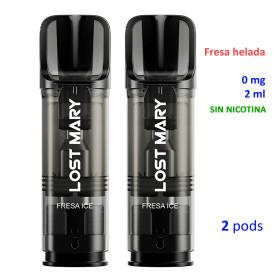 Strawberry Ice 0 mg. 2 pods recarga Lost Mary TAPPO