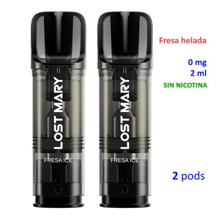 Strawberry Ice 0 mg. 2 pods recarga Lost Mary TAPPO