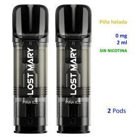 Pineapple Ice 0 mg. 2 pods recarga Lost Mary TAPPO