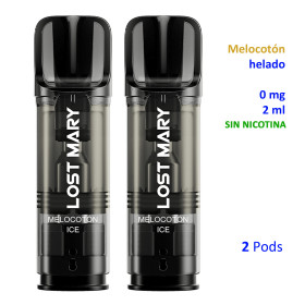 Peach Ice 0 mg. 2 pods recarga Lost Mary TAPPO