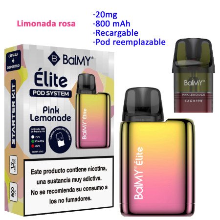 Pink Lemonade 20 mg. BALMY ÉLITE Kit recargable