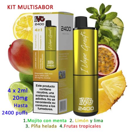 Yellow Edition 20 mg. IVG 2400 Vaper desechable 4 en 1