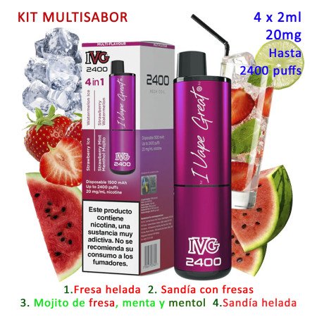 Pink Edition 20 mg. IVG 2400 Vaper desechable 4 en 1