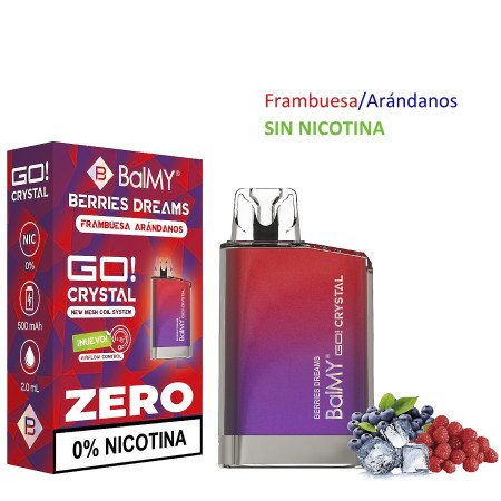 Berries Dreams 0 mg. BALMY GO CRYSTAL Vaper desechable