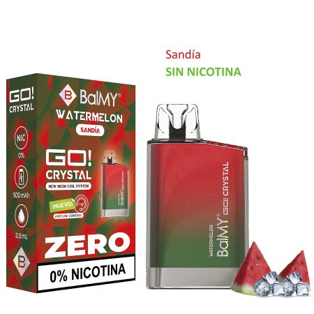 Watermelon 0 mg. BALMY GO CRYSTAL Vaper desechable