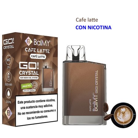 Coffee Latte 20 mg. BALMY GO CRYSTAL Vaper desechable