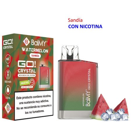 Watermelon 20 mg. BALMY GO CRYSTAL Vaper desechable