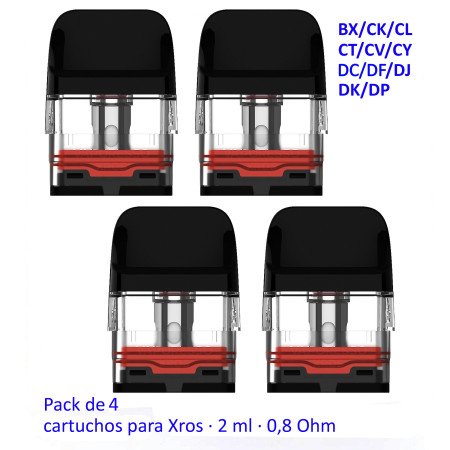 Pod 0.8 ohm Xros Series Corex 2.0 2ml. Pack de 4 pcs