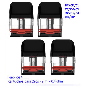 Pod 0.4 ohm Xros Series Corex 2.0 2ml. Pack de 4 pcs