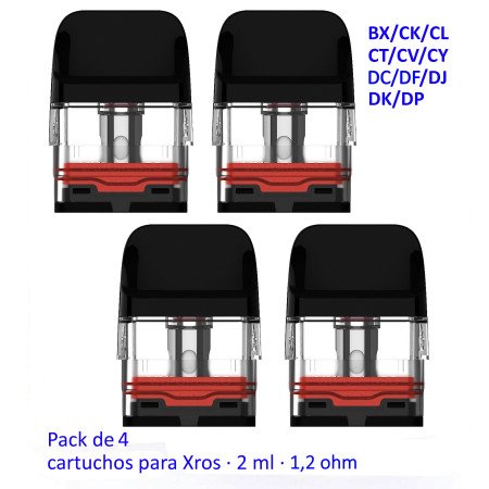 Pod 1.2 ohm Xros Series Corex 2.0 2ml. Pack de 4 pcs