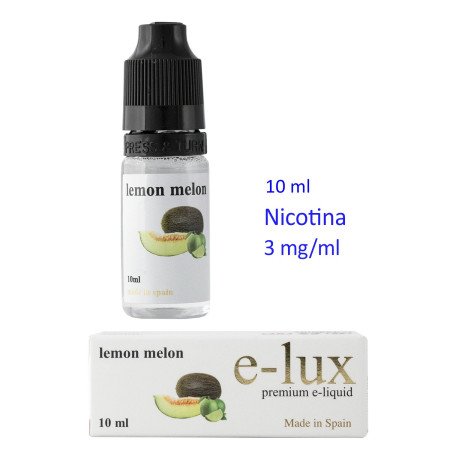 E-Liquid Lemon Melon 3 mg. envase con 10 ml e-lux