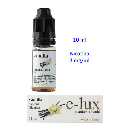 e-liquid Vainilla 3 mg. envase con 10 ml. e-lux