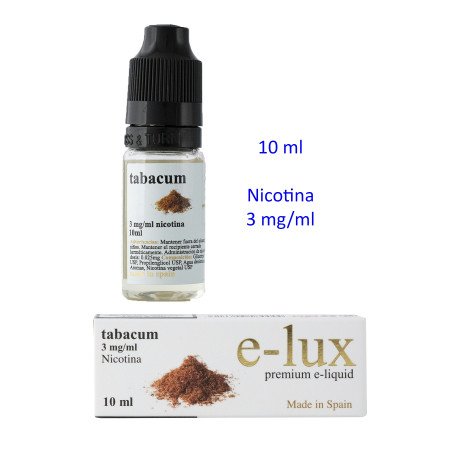 e-liquid Tabacum 3 mg. envase con 10 ml. e-lux