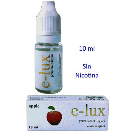 e-liquid Apple 0 mg. envase con 10 ml. e-lux