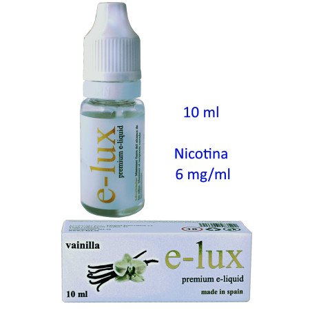 e-liquid Vainilla 6 mg. envase con 10 ml. e-lux