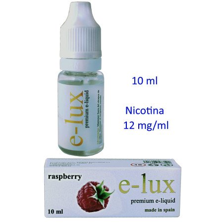 e-liquid Raspberry 12 mg. envase con 10 ml. e-lux