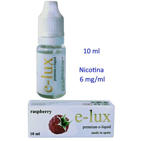 e-liquid Raspberry 6 mg. envase con 10 ml. e-lux