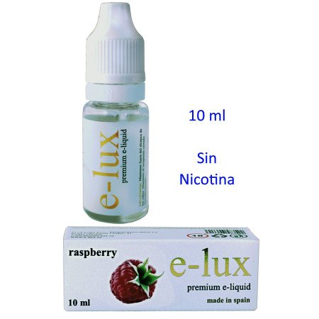 e-liquid Raspberry 0 mg. envase con 10 ml. e-lux