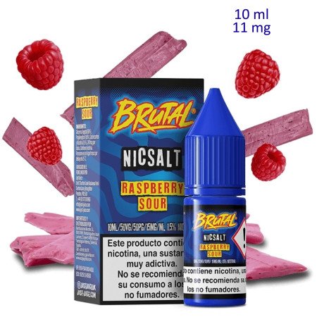 10ml 11 mg. Raspberry Sour Sales de nicotina Brutal Salt By Just Juice
