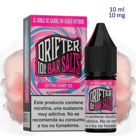 10ml 10 mg. Cotton Candy Ice Sales de nicotina Drifter Bar Salts