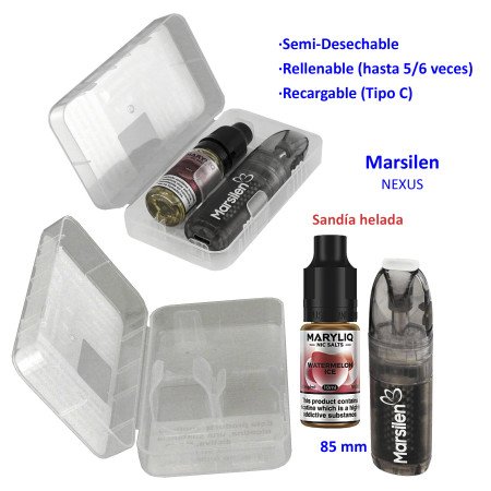 Pack vaper NEXUS + bote 20 mg. Watermelon Ice MARYLIQ Sales de nicotina