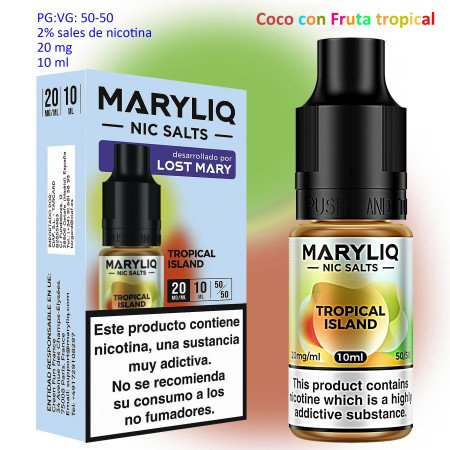 20 mg. Tropical Island MARYLIQ Sales de nicotina