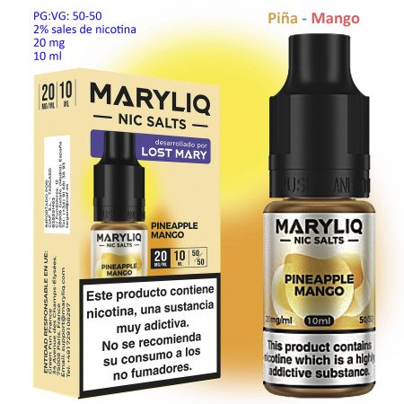 20 mg. Pineapple Mango MARYLIQ Sales de nicotina