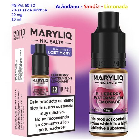 20 mg. Blueberry Watermelon Lemonade MARYLIQ Sales de nicotina
