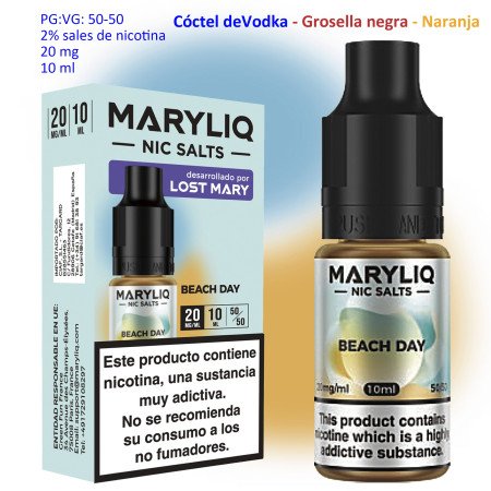 20 mg. Beach Day MARYLIQ Sales de nicotina