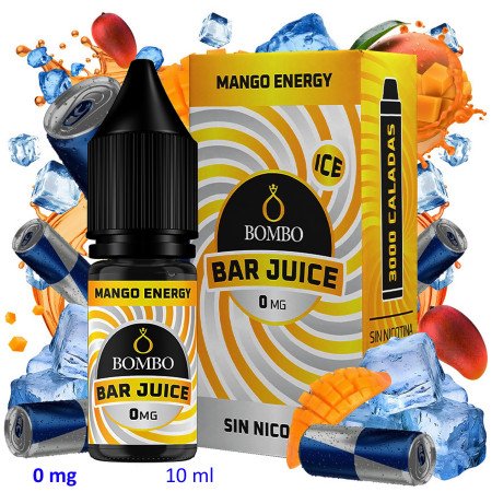 10ml 0 mg. Mango Energy Ice Sales de nicotina Bar Juice by Bombo