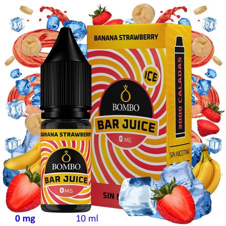 10ml 0 mg. Banana Strawberry Ice Sales de nicotina Bar Juice by Bombo