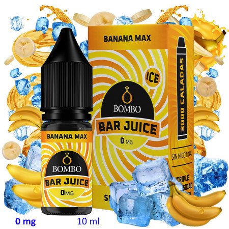 10ml 0 mg. Banana Max Ice Sales de nicotina Bar Juice by Bombo