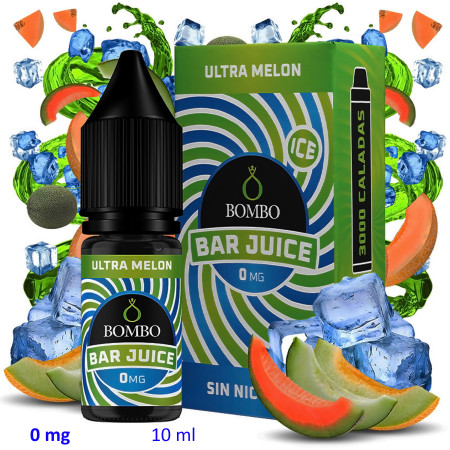 10ml 0 mg. Ultra Melon Ice Sales de nicotina Bar Juice by Bombo