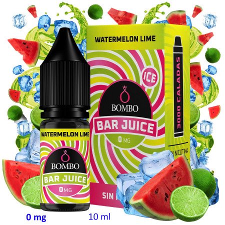 10ml 0 mg. Watermelon Lime Ice Sales de nicotina Bar Juice by Bombo